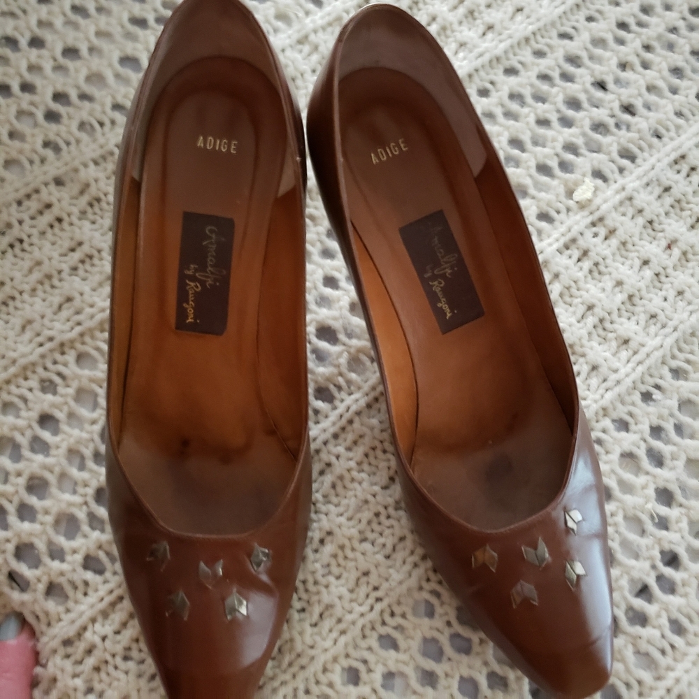 💞VINTAGE 70's AMALFI by RAUGONI BROWN PUMPS💞 - Picture 4 of 8